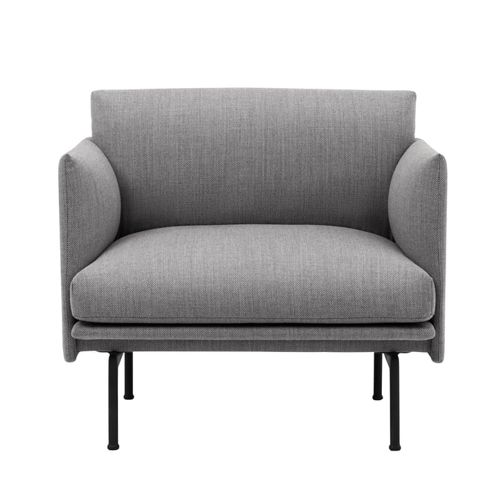 Outline Studio armchair by Muuto in Fiord 151/ Black