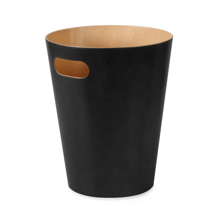 The Umbra - Woodrow Waste Paper Bin in black