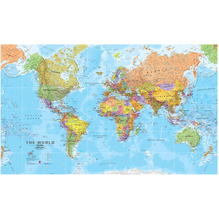 The World (Political), 200 x 120 cm by IXXI