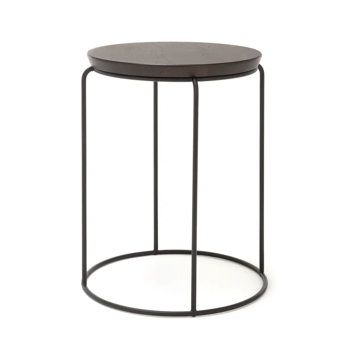 151 Coffee Table H 51 cm Ø 37 cm by freistil in Dark Oak / Jet Black (RAL 9005)