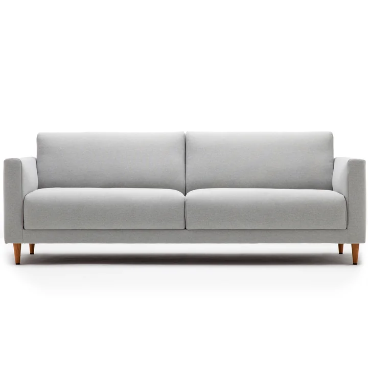 141 Sofa 3-seater, L 190 cm, freestyle, with cone base natural oak / cover light grey (3007)
