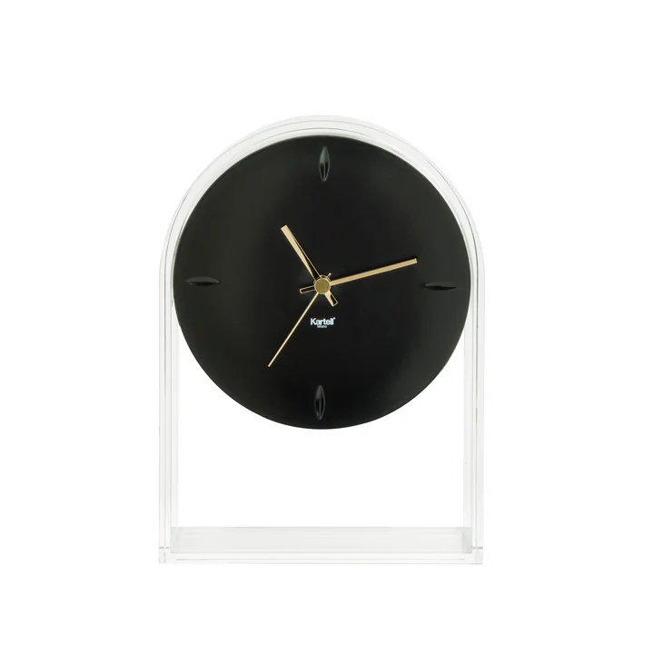 Kartell - Air du Temps Table Clock, Clear Glass / Black