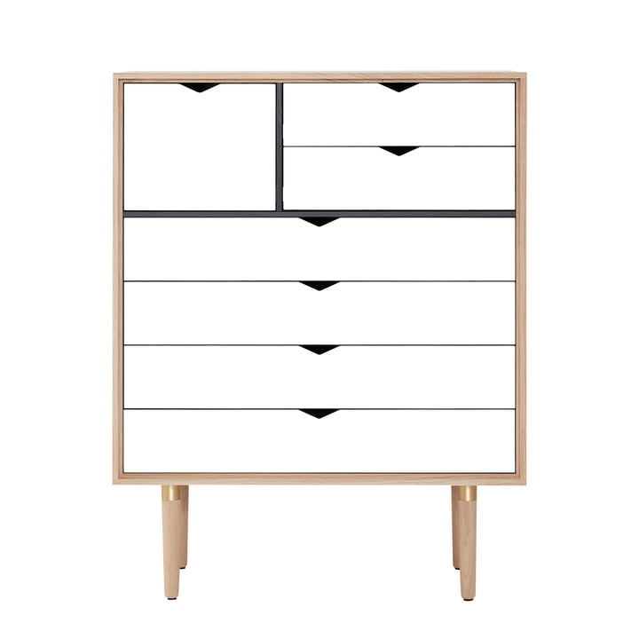 The Andersen Furniture - S8 Chest of Drawers, Soaped Oak / White Front