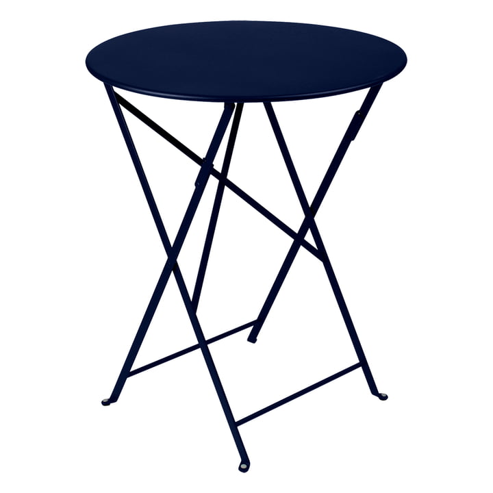 The Fermob - Bistro Folding table Ø 60 cm in abyss blue