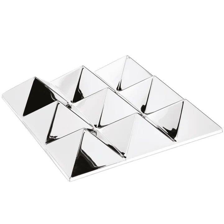 The Verpan - Mirror Sculptures, 9 Pyramids, Silver / Mirrored