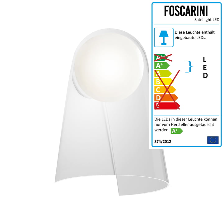 Satellight light LED by Foscarini in white / transparent