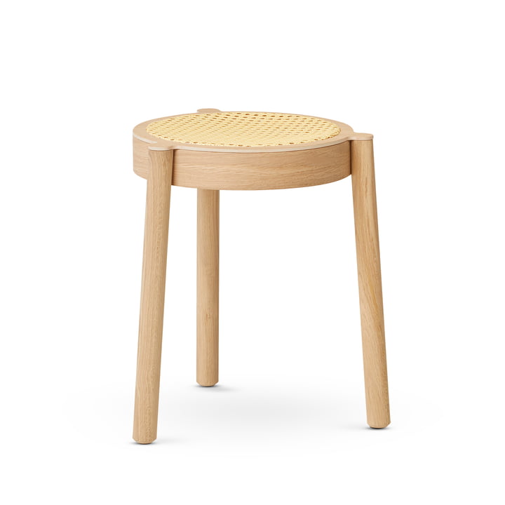 The Northern - Pal stacking stool, wicker / oak