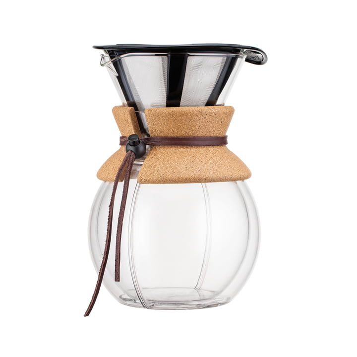 Bodum - Pour Over coffee maker with permanent filter double-walled 1 l, cork