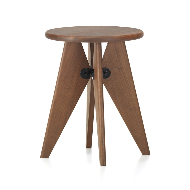 Tabouret Solvay from Vitra in the version walnut / black