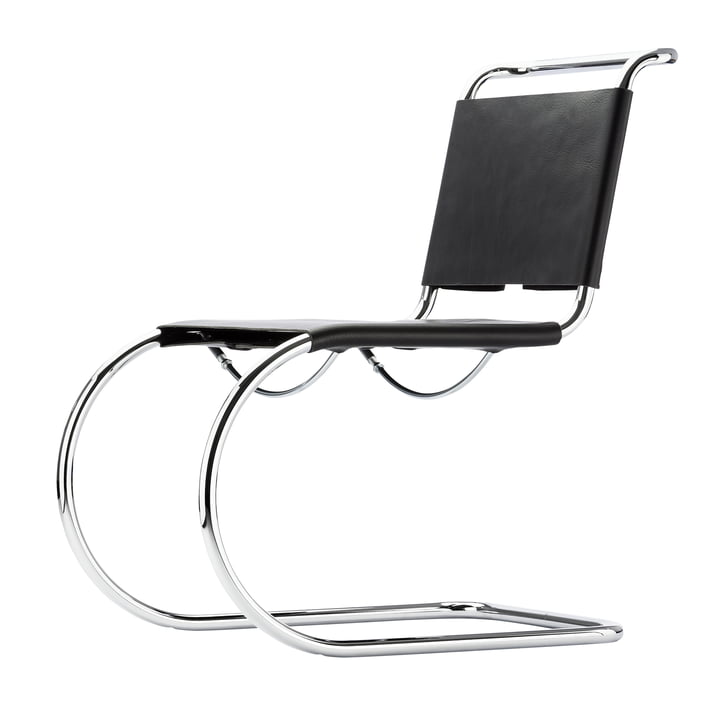S 533 L Chair by Thonet in Chrome / Black Butt Leather