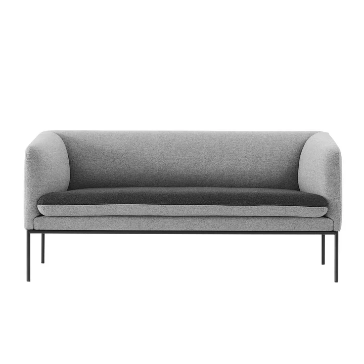 Turn Sofa (2-seater) from Ferm Living in cotton dark gray / light gray