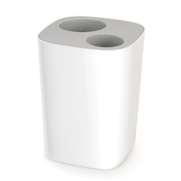Split Bathroom Recycling Bin by Joseph Joseph in Grey