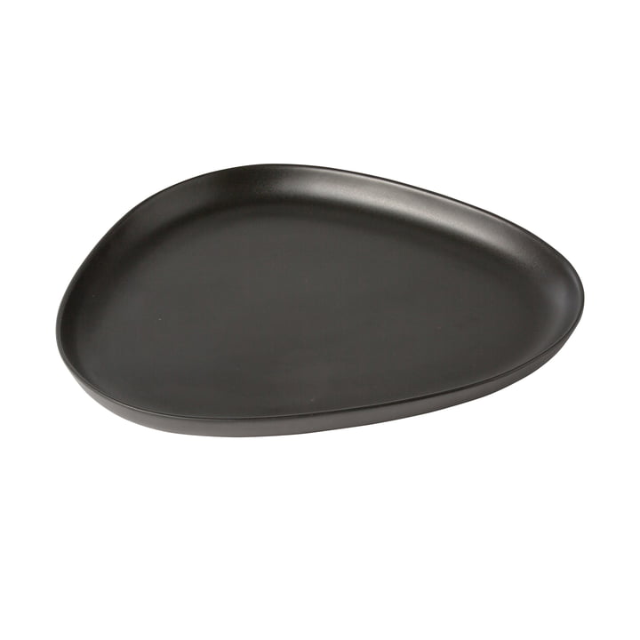 Curve Stoneware Platter 35 x 30 cm from LindDNA in black