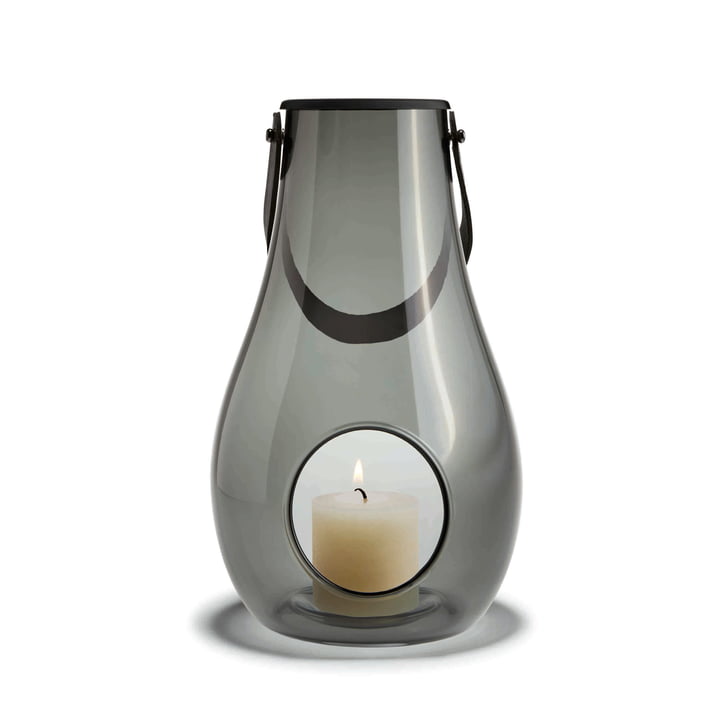 Design with light Lantern H 29 cm from Holmegaard in Smoke