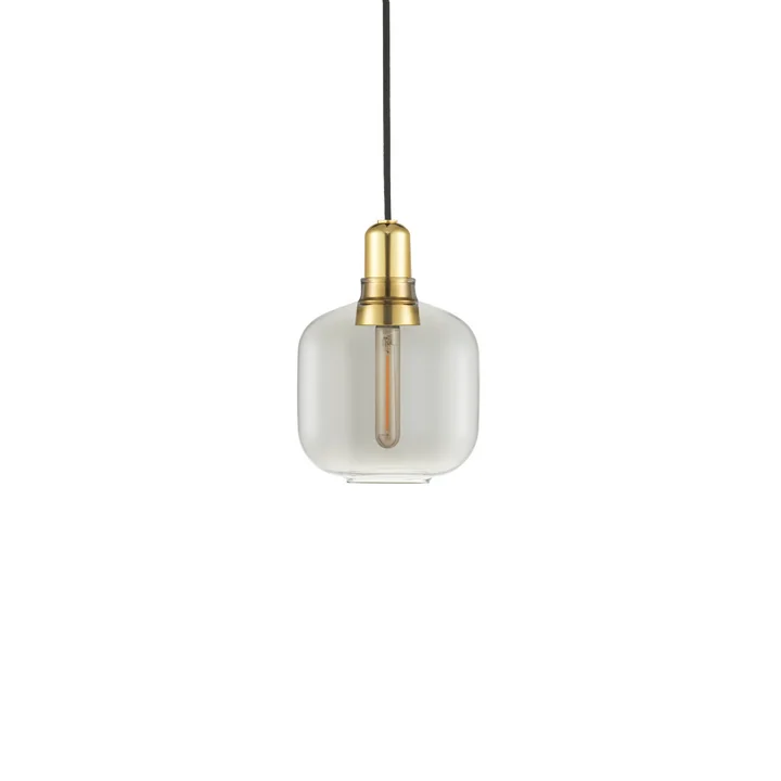Normann Copenhagen - Amp Pendant lamp small, smoke / brass