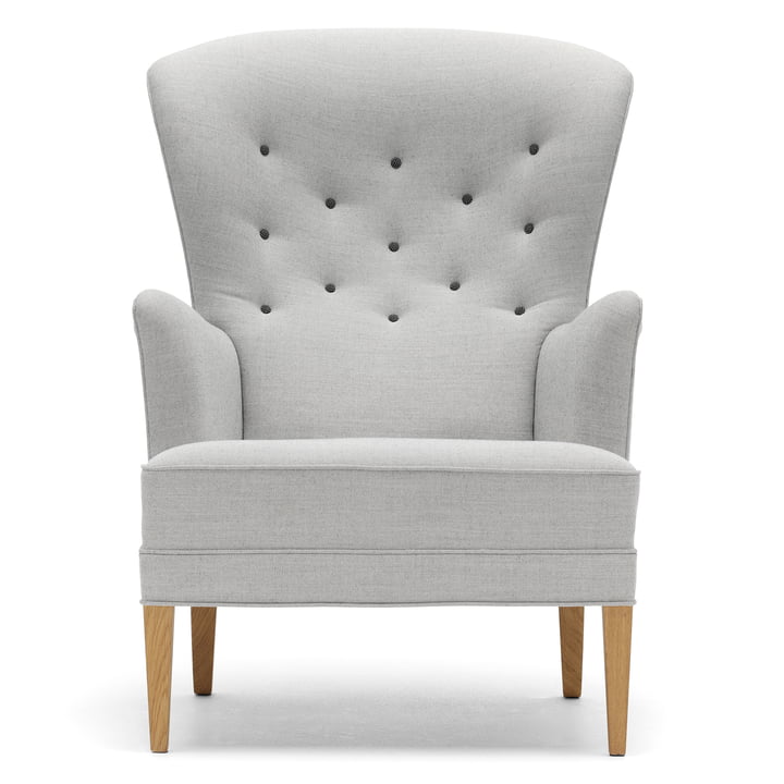 Carl Hansen - FH419 Heritage Chair, oiled oak / light grey (Canvas 124 / Hallingdal 126 buttons)