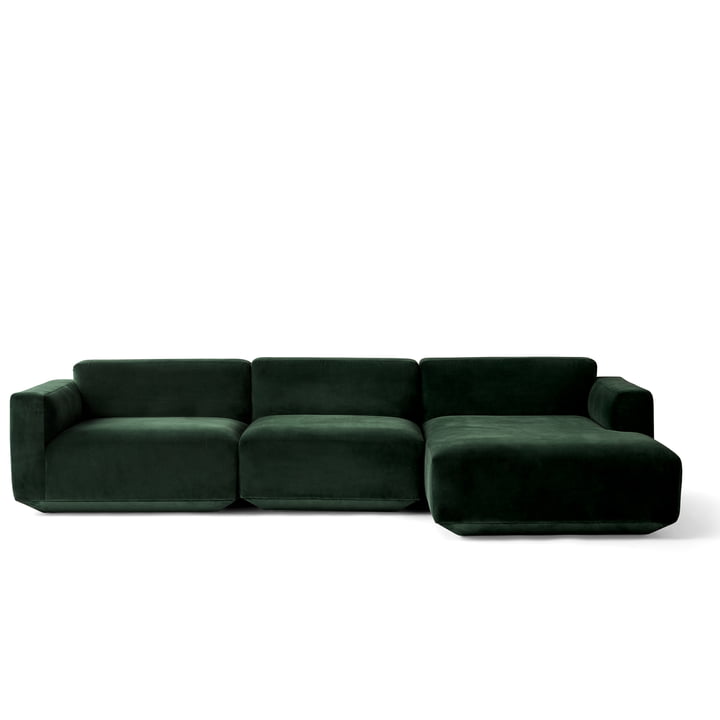 Develius Corner sofa configuration F from & Tradition in Velvet 1 (Forest)