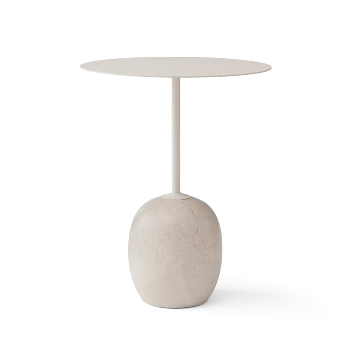 Lato Side Table by &Tradition in Ivory White / Crema Diva Marble.