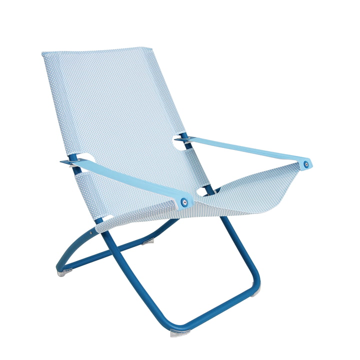 Snooze Deckchair from Emu in blue / light blue