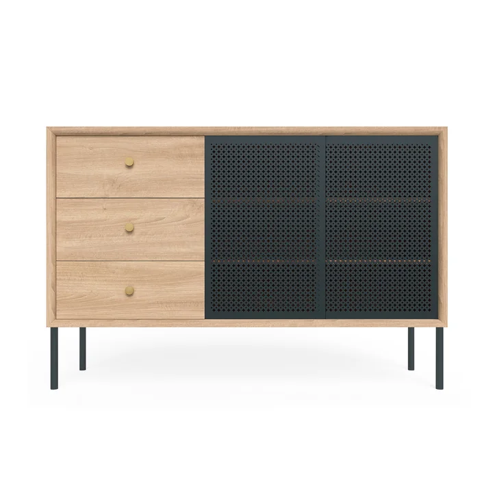 Gabin Sideboard High with Drawers by Hartô in Oak / Anthracite Grey (RAL 7016)
