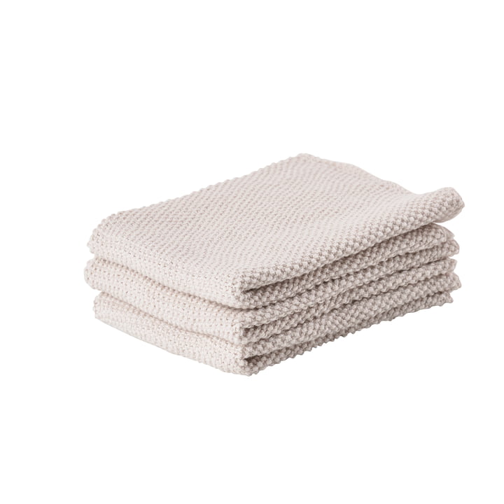 The Zone Denmark - cleaning cloth, 27 x 27 cm, warm grey (set of 3)