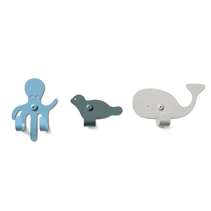 The vonbox - Wall Hooks Zoo, ocean (set of 3)