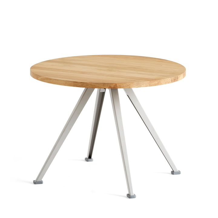 The Hay - Pyramid Coffee Table 51, Ø 60 cm, Matt Lacquered Oak / Beige