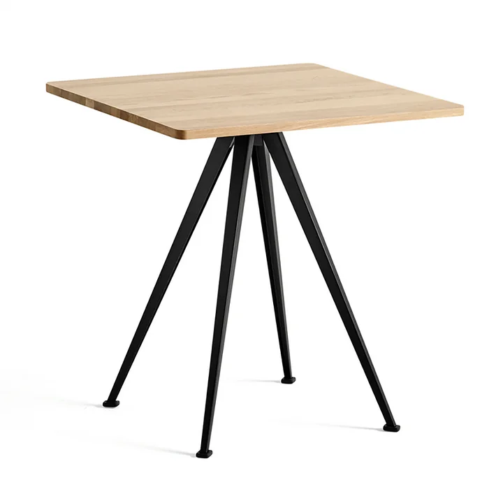The HAY - Pyramid Bistro Table 21, 70 x 70 cm, lacquered matt oak / black