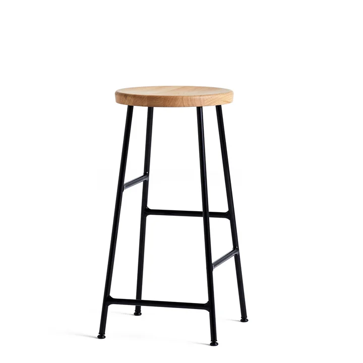 Cornet Bar Stool Low H 65 cm in Oiled Oak / Black