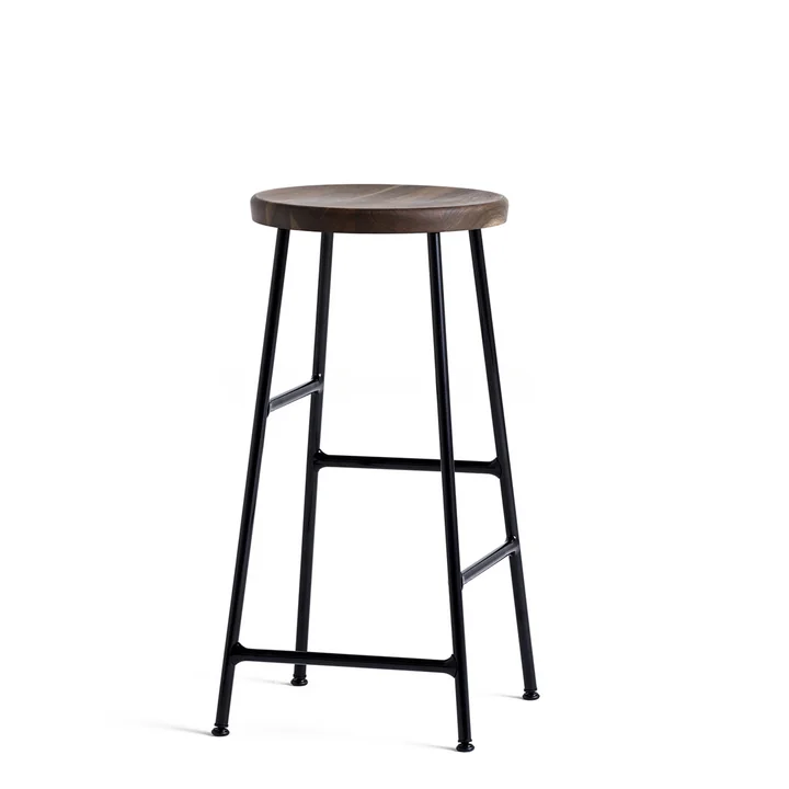 Cornet Bar Stool Low H 65 cm by HAY in Smoked Oak / Black