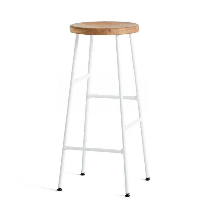 Cornet Bar Stool High H 75 cm by HAY in Oiled Oak / Cream White