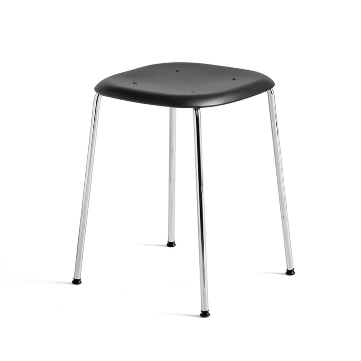 Soft Edge Chair P70 Stool in Chrome / Black