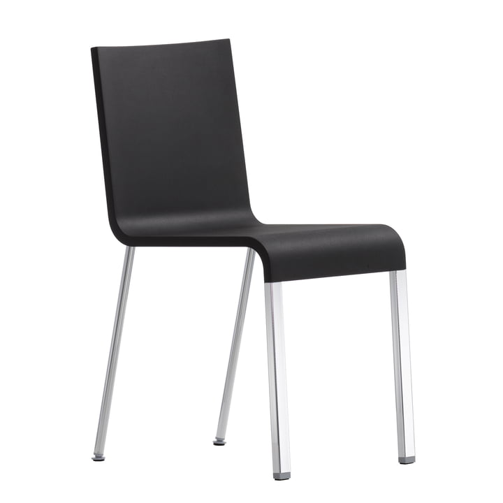 Vitra - .03 Chair not stackable, silver (RAL 9006) / basic dark