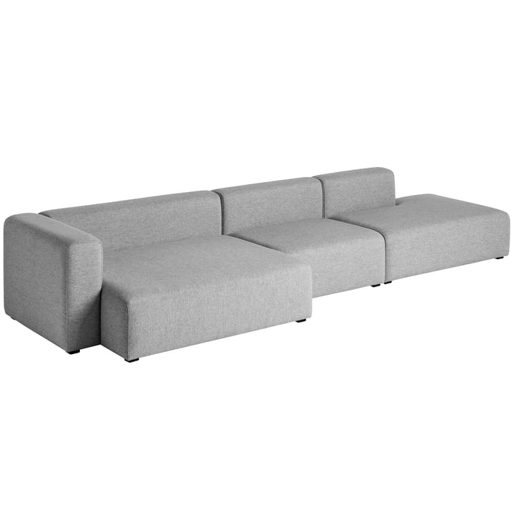 Hay - Mags Sofa 3 seater, combination 2, armrest left / grey (Hallingdal 116)