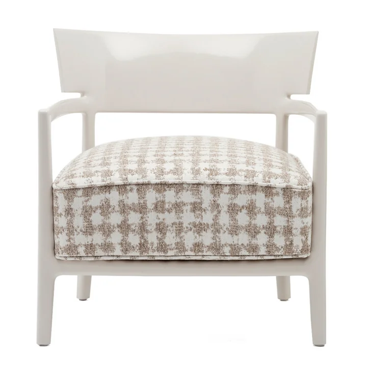 The Kartell - Cara armchair, frame ivory / cover white-beige