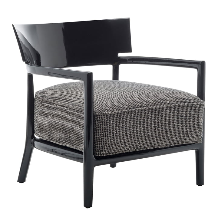 The Kartell - Cara armchair, frame black / cover black-beige