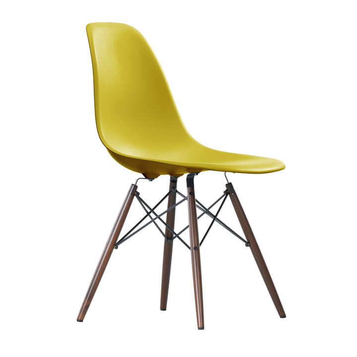 Vitra - Eames Plastic Side Chair DSW, dark maple / mustard