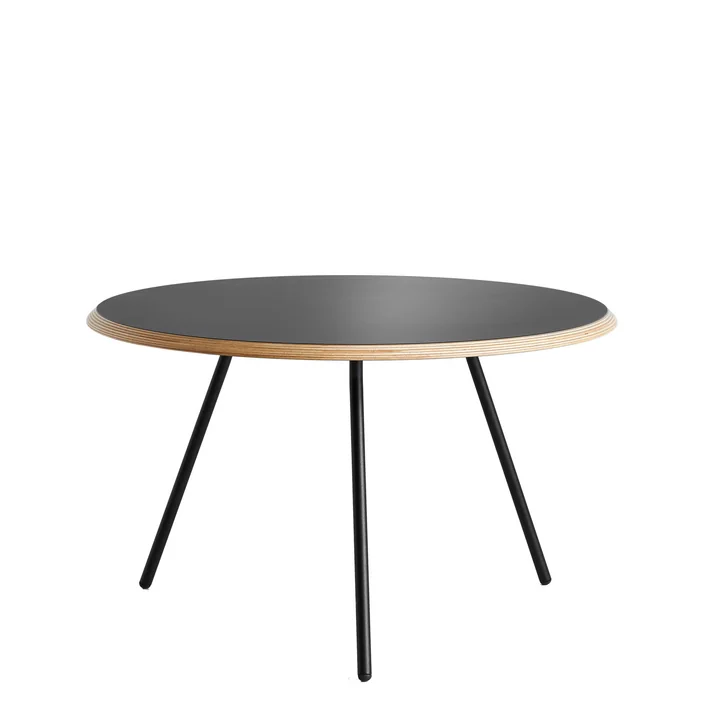 Woud - Soround Side Table H 39.5 cm / Ø 60 cm, black laminate (Fenix)