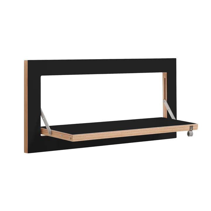 Ambivalenz - Fläpps Leaning Shelf, 60 x 27 cm, 1 shelf, black