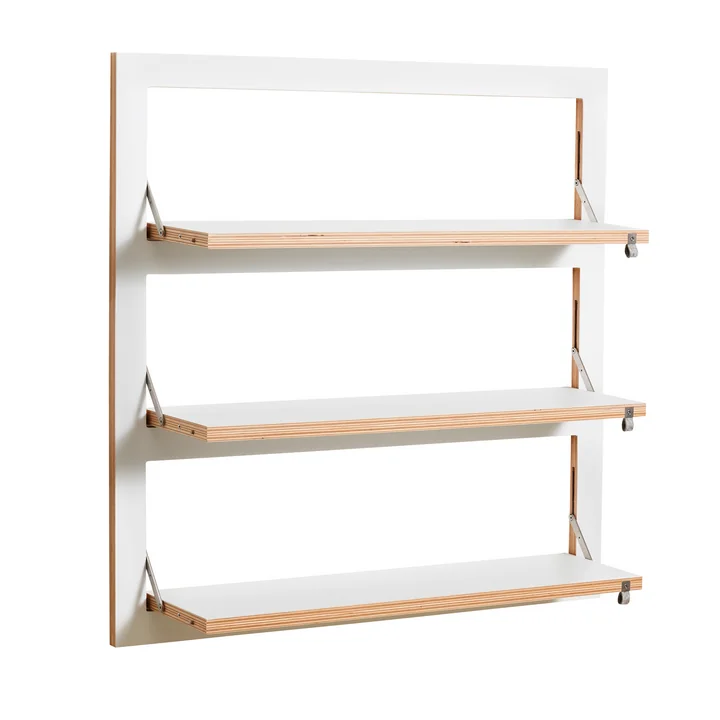 Ambivalenz - Fläpps Leaning Shelf, 80 x 80 cm, 3 shelves, white