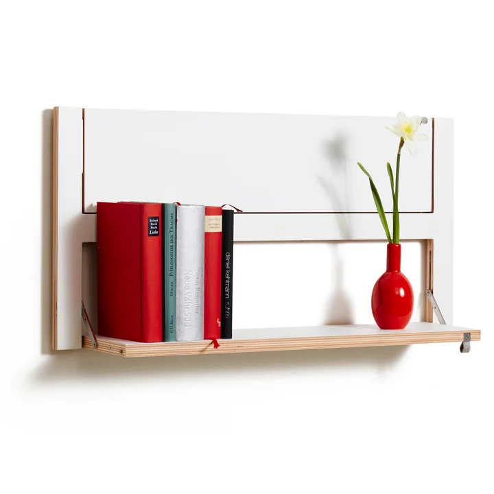 Ambivalenz - Fläpps Leaning Shelf, 80 x 40 cm, 2 shelves, white
