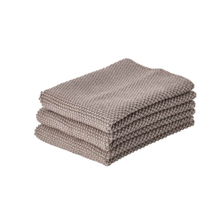 The Zone Denmark - Cleaning cloth, 27 x 27 cm, taupe brown (set of 3)