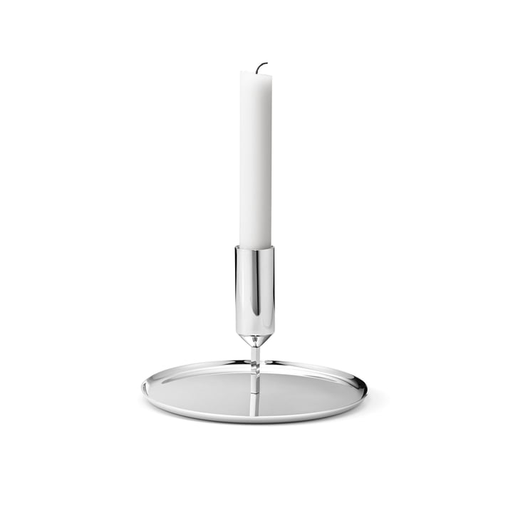 Tunes Candleholder low made from stainless steel by Georg Jensen