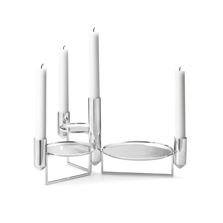 Tunes centrepiece candleholder in stainless steel by George Jensen