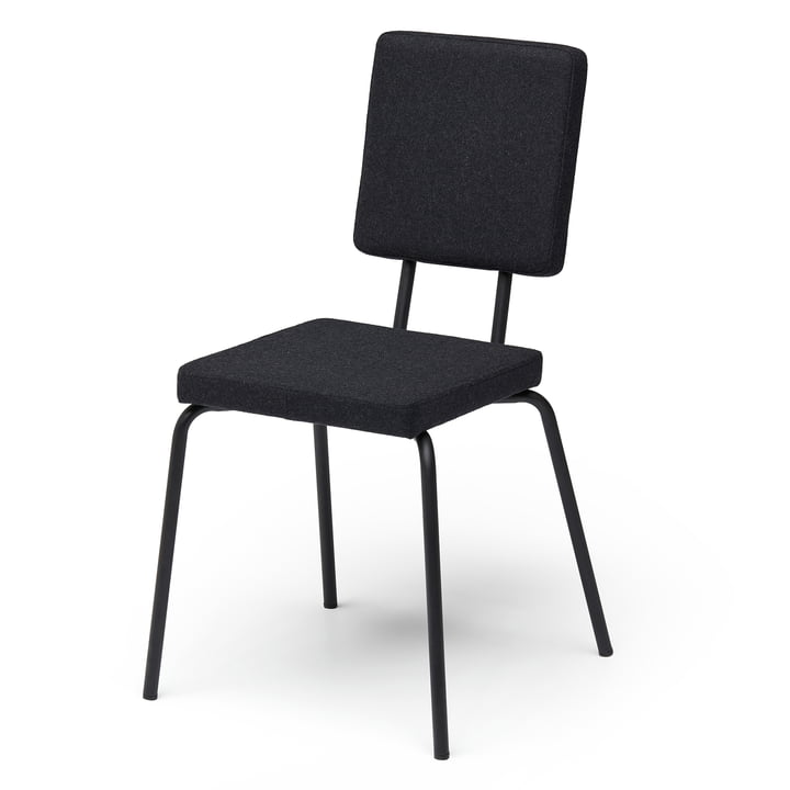 Option chair, seat and backrest square from Puik in black / black