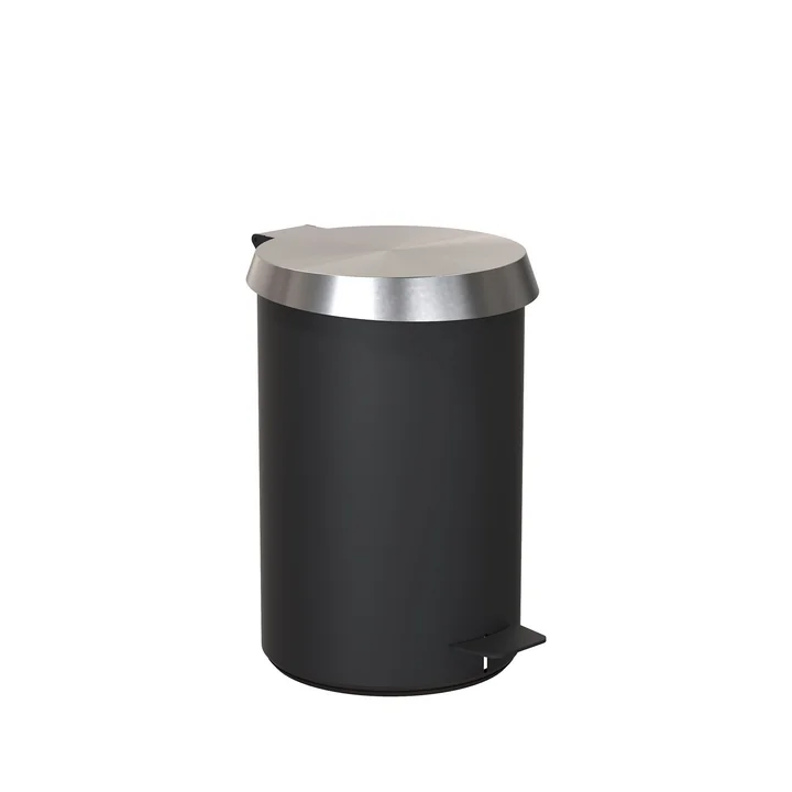 Pedal bucket 350 in black / brushed stainless steel by Frost
