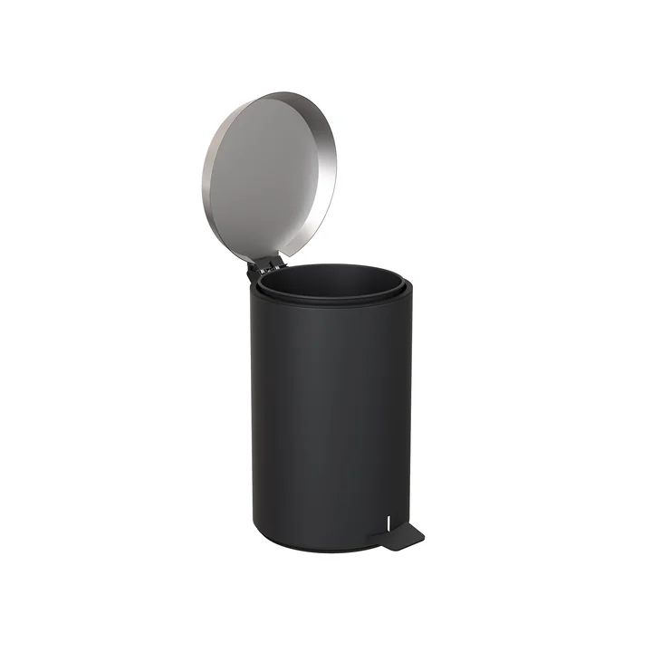Pedal bucket 350 in black / brushed stainless steel by Frost