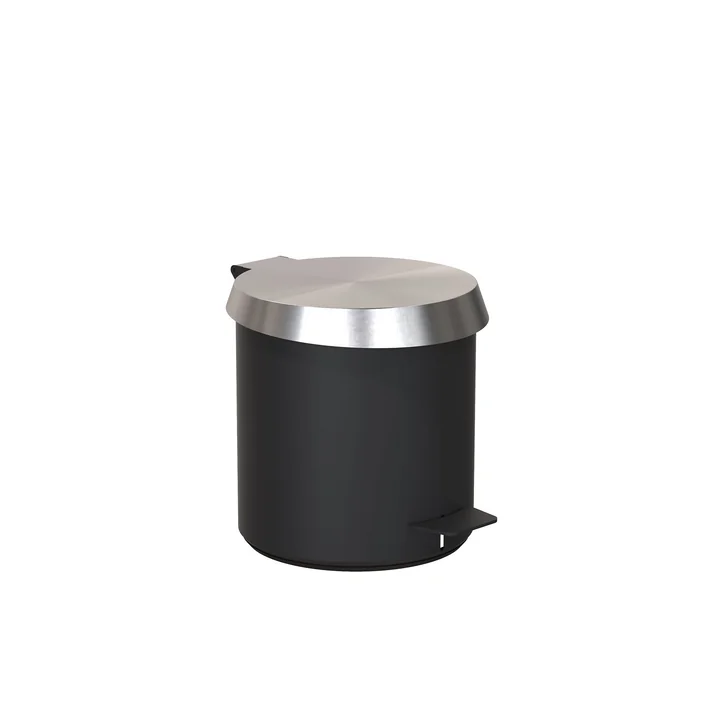 Pedal bucket 250 in black / brushed stainless steel by Frost