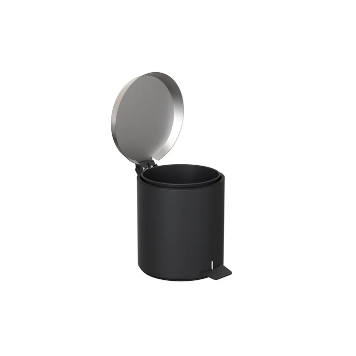 Pedal bucket 250 in black / brushed stainless steel by Frost