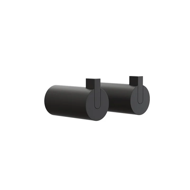 Nova 2 Wall Hooks, Ø 25 x T 50 mm in Black (set of 2) by Frost 